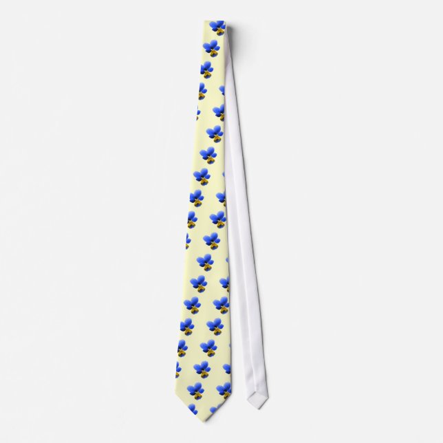 Blue Pansy Blommigt Tie Slips (Framsida)