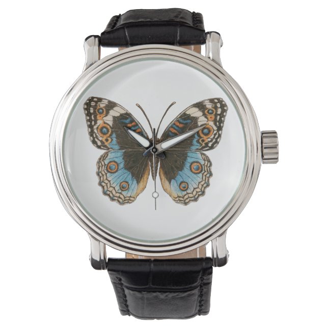 Blue Pansy Butterfly Armbandsur (Framsida)