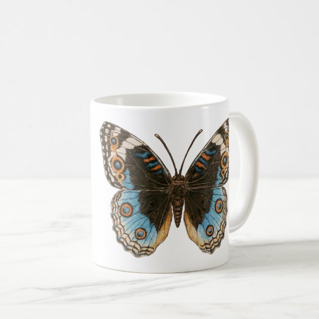 Blue Pansy Butterfly Kaffemugg (Framsida höger)