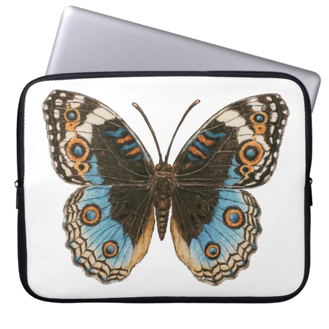 Blue Pansy Butterfly Laptop Fodral (Framsidan)
