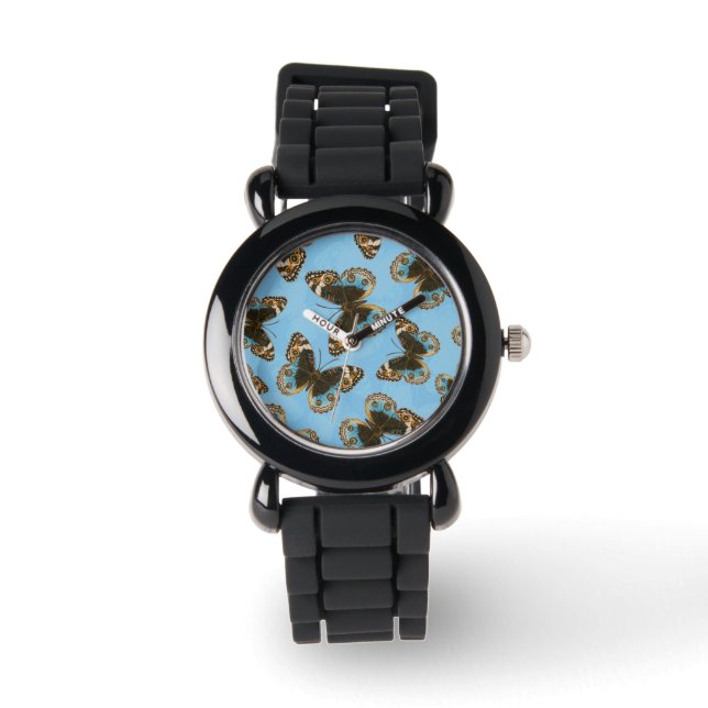 Blue Pansy Butterfly mönster Armbandsur (Framsida)