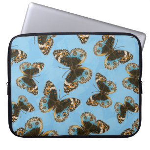 Blue Pansy Butterfly mönster Laptop Fodral