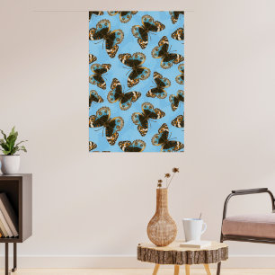 Blue Pansy Butterfly mönster Poster
