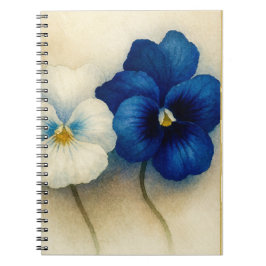 Blue Pansy Floral Notebook | Elegant Botanical Jou Anteckningsbok