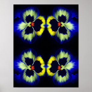 Blue Pansy Flower Abstrakt Poster