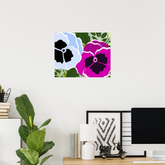 Blue Pansy Flower Poster (Hemmakontoret)