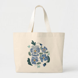 Blue Pansy Flowers Aesthetic Pansies Jumbo Tygkasse