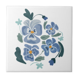 Blue Pansy Flowers Aesthetic Pansies Kakelplatta