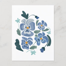 Blue Pansy Flowers Aesthetic Pansies Vykort