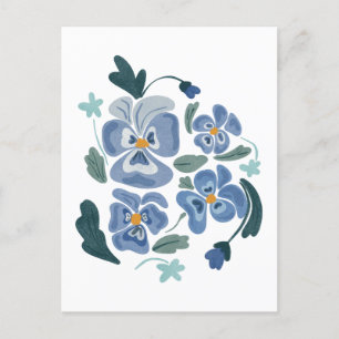Blue Pansy Flowers Aesthetic Pansies Vykort