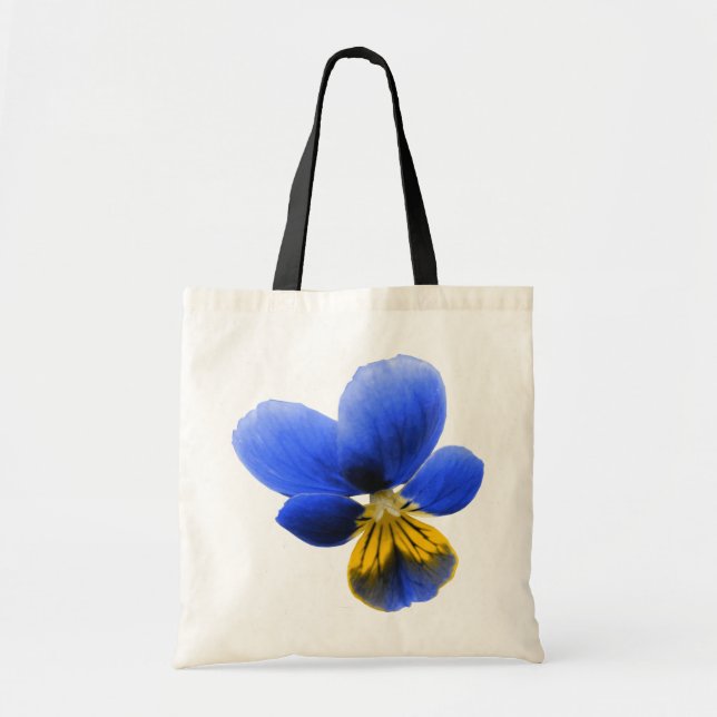 Blue Pansy Tote Bag Tygkasse (Framsidan)