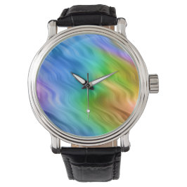 Blue Pansy Vågigt Struktur Armbandsur