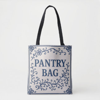 "BLUE PANTRY BAG" - CHINOISERIE TOTE  TYGKASSE