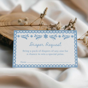 Blue Papel Picado Diaper Raffle Biljett Tilläggskort