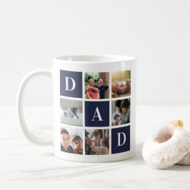 Blue Pappa Colorblock Six Photo Collage Personlig Kaffemugg