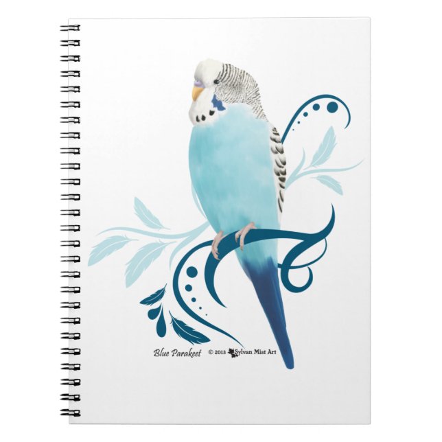 Blue Parakeet Anteckningsbok Med Spiral (Framsidan)