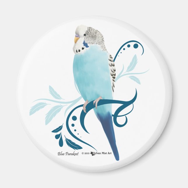 Blue Parakeet Magnet (Framsidan)