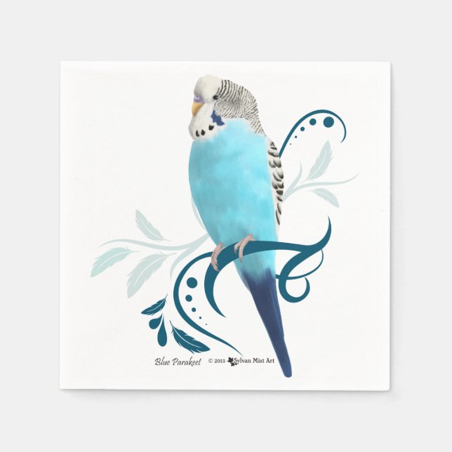 Blue Parakeet Pappersservett (Framsidan)