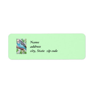 Blue Parakeet-Returetiketter Returadress Etikett