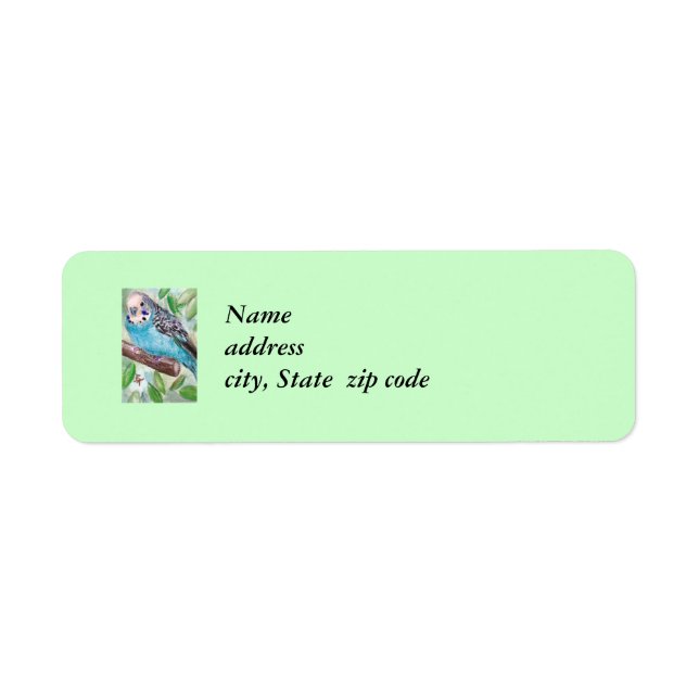 Blue Parakeet-Returetiketter Returadress Etikett (Framsidan)