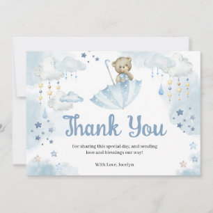 Blue Parbrella Nalle Baby Sprinkle Tack Kort