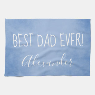 Blue Parchment Best Pappa någonsin Kökshandduk