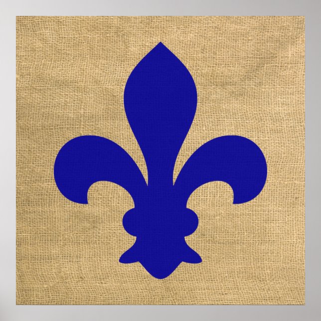 Blue Parisian Moods Fleur de Lys Poster (Framsidan)