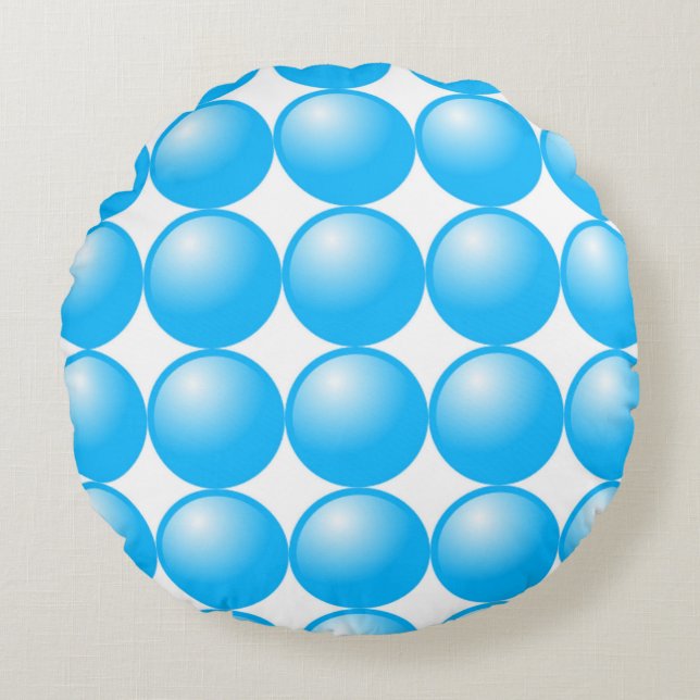 BLUE PÄRLOR RUND KUDDE (Framsidan)