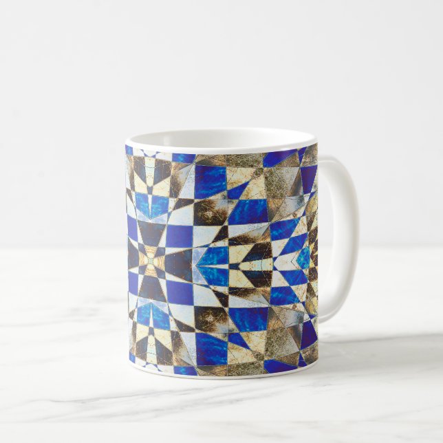 Blue Parquet Kaffemugg (Framsida höger)