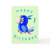 Blue Parrot Funny Birthday Card - Anpassade