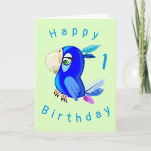 Blue Parrot Funny Birthday Card - Anpassade Kort