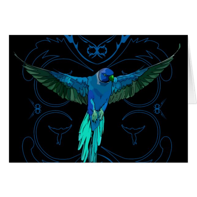 Blue Parrot Hälsningskort (Framsidan Horizontal)