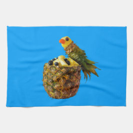 Blue parrot kitchen towel. kökshandduk