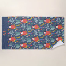 Blue Parrot Land Tropical Mönster Monogram