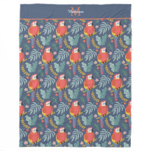 Blue Parrot Land Tropical Mönster Monogram