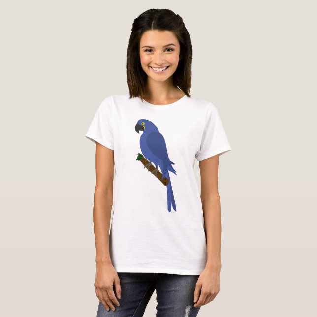 Blue Parrot Tshirt T Shirt (Hel framsida)