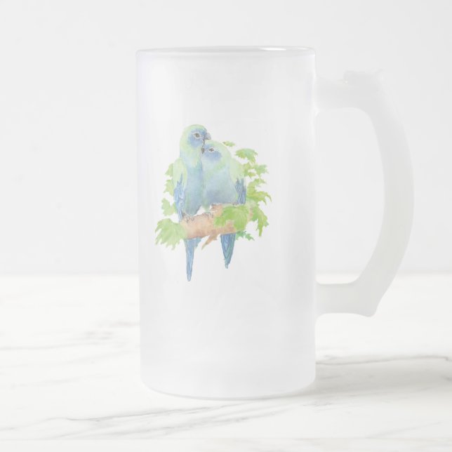Blue Parrots Tropical Glass stein Frostat Ölglas (Höger)