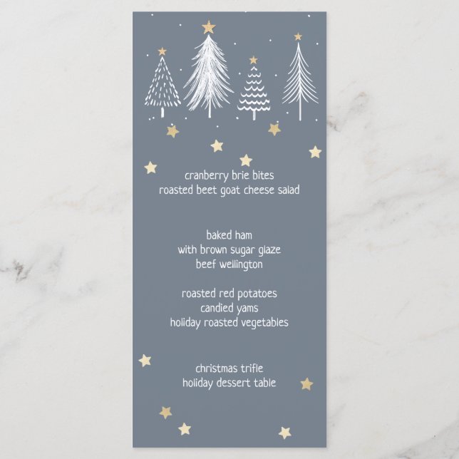 Blue Party Guld Stars Blue Meny (Baksida)