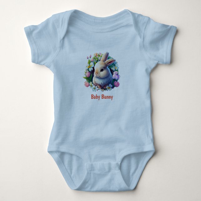 Blue Påsk Baby Bodykostym för pojkar T Shirt (Framsida)