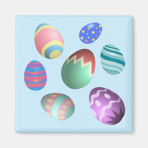 Blue Påskägg Påsk Party Påskägg Hunt Cute Magnet