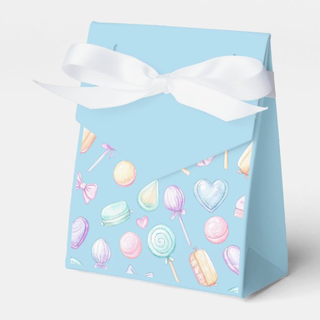 "Blue Pastel Balloon and Heart Favor Box" Presentaskar (Framsidan Sidan)