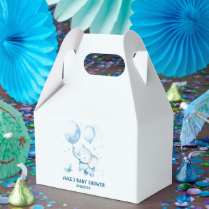 Blue Pastel Elephant Favor Box Presentaskar