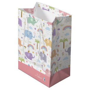 Blue Pastel Elephant Mönster for Little Girl Part