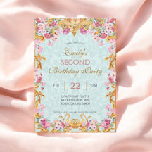 Blue Pastel Guld Second Baroque Rococo Birthday