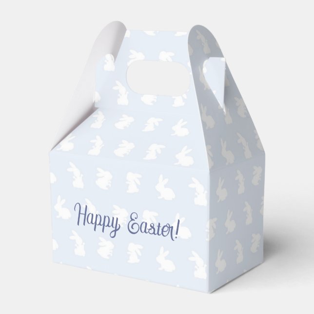 Blue Pastel Minimalist Bunny Easter Favor Gift Box Presentaskar (Framsidan Sidan)