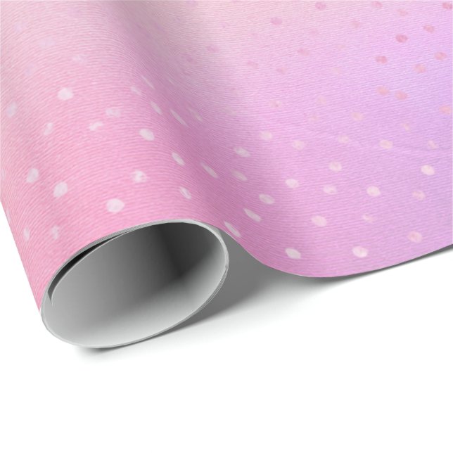 Blue Pastel Ombre Rosa Lila Ombre Dots Ro Presentpapper (Rullad Hörn)