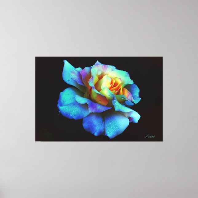 Blue Pastel Rainbow Ro Wrapped Canvas Large (Framsida)
