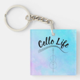 Blue Pastel Watercolor Cello Life Instrument