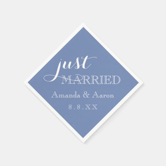 Blue Pastel White Simple Classic Ny gifta Pappersservett (Hörn)