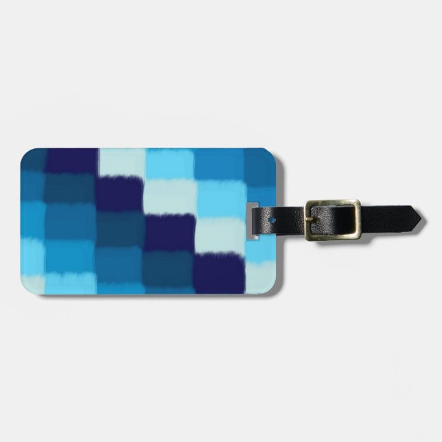 Blue Patchwork Bagagebricka (Horisontell Framsida)